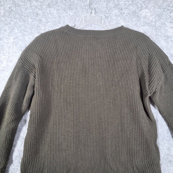 Madewell Women's Green Chunky Knit Patch Pocket Sweater Size M - Picture 7 of 9